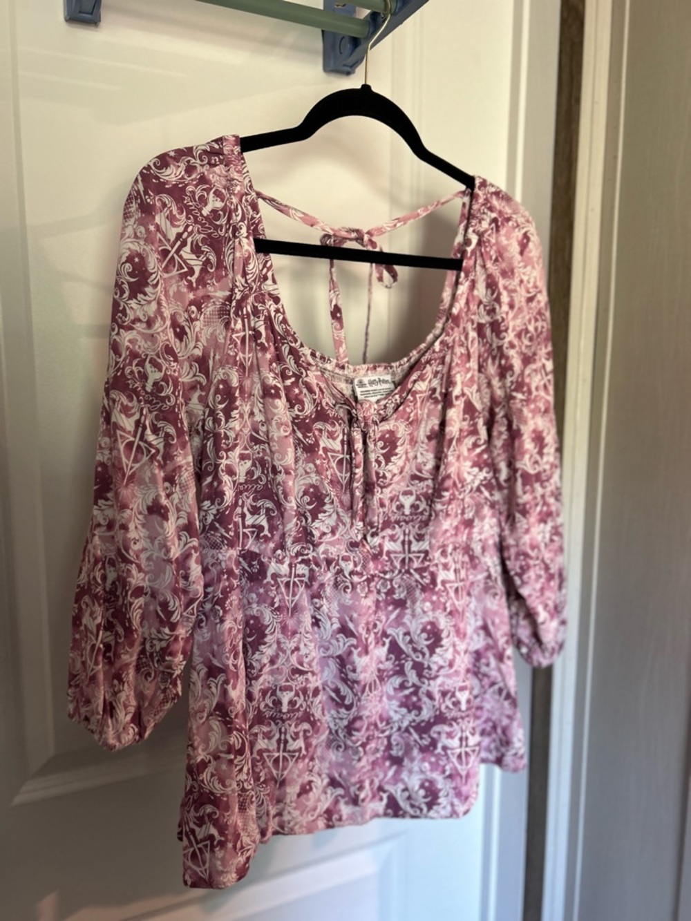 Deathly Hallows Printed Peasant Blouse